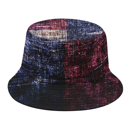 Grunge Texas Flag Print Bucket Hat