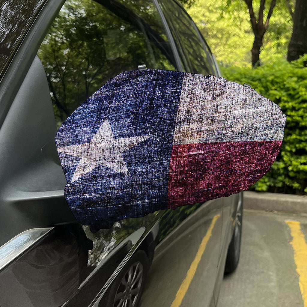 Grunge Texas Flag Print Car Side Mirror Covers