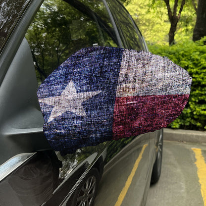 Grunge Texas Flag Print Car Side Mirror Covers