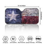 Grunge Texas Flag Print Car Windshield Sun Shade