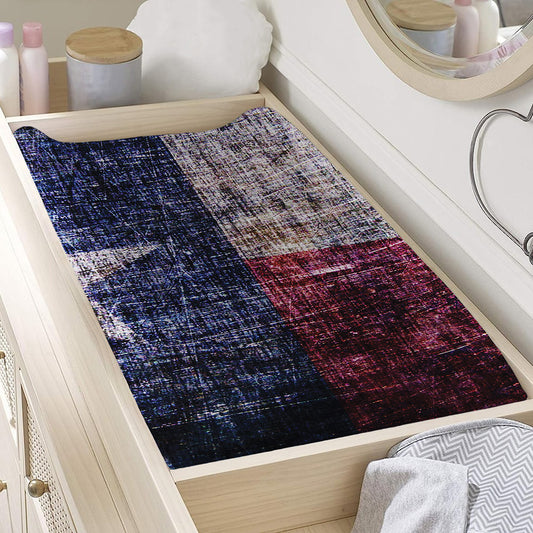 Grunge Texas Flag Print Changing Pad Cover