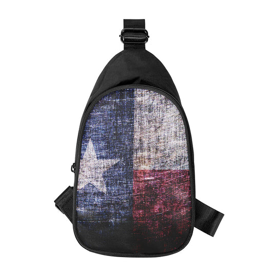 Grunge Texas Flag Print Chest Bag