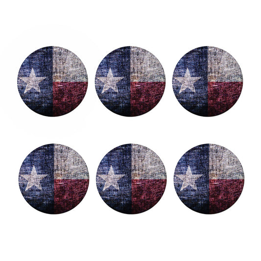 Grunge Texas Flag Print Coaster Set
