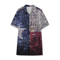Grunge Texas Flag Print Cotton Hawaiian Shirt
