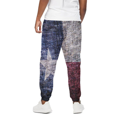 Grunge Texas Flag Print Cotton Pants