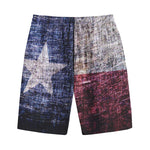 Grunge Texas Flag Print Cotton Shorts