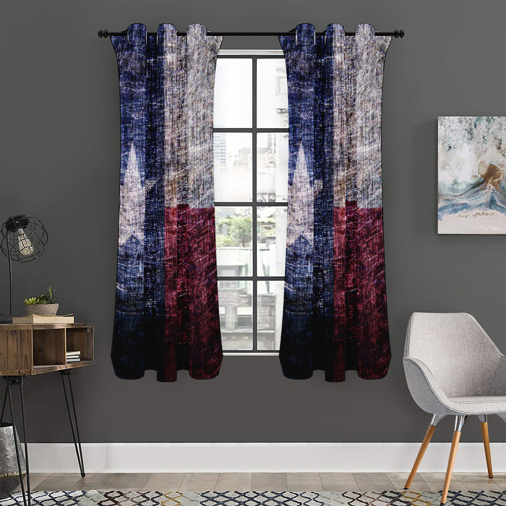Grunge Texas Flag Print Curtain