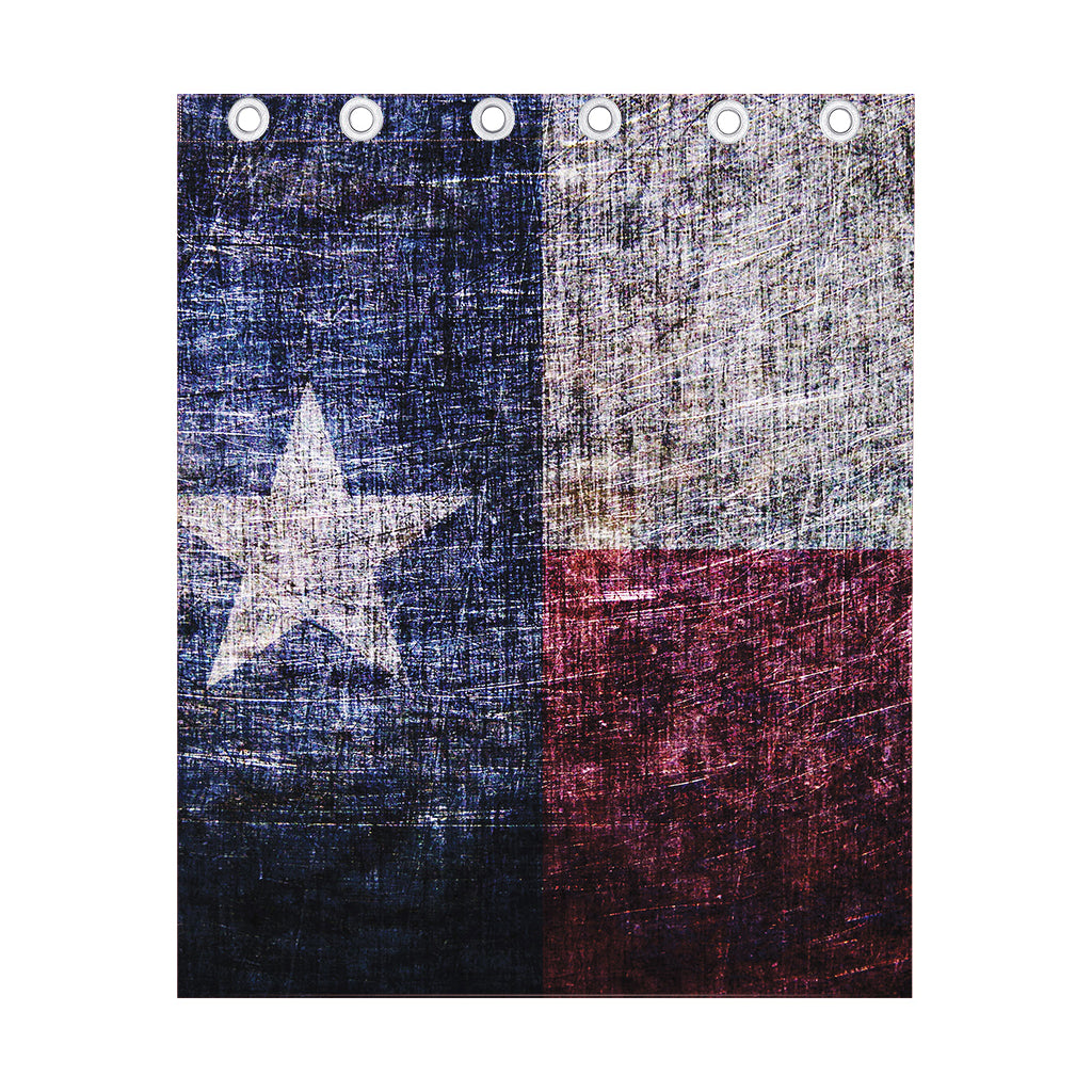 Grunge Texas Flag Print Curtain