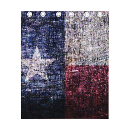 Grunge Texas Flag Print Curtain