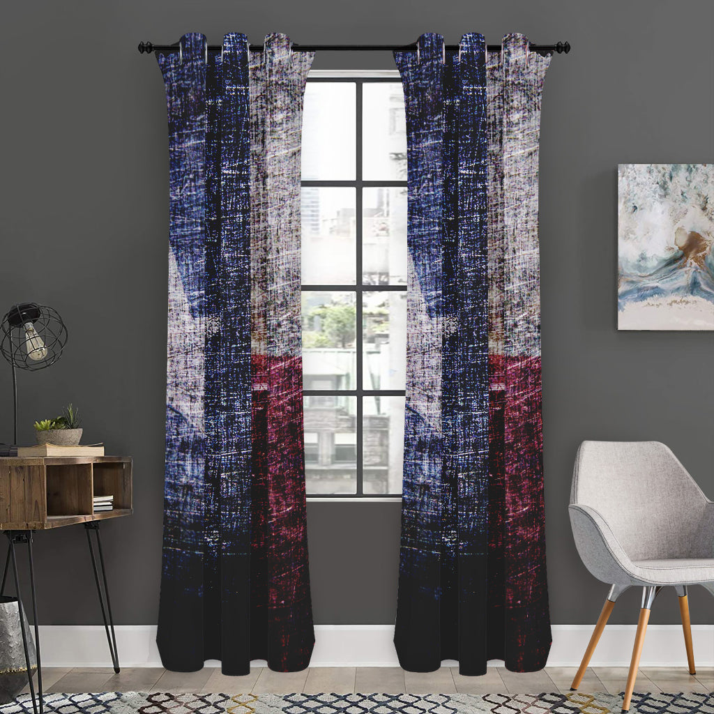 Grunge Texas Flag Print Curtain