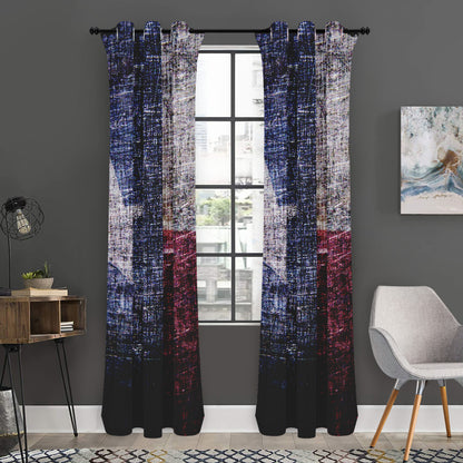Grunge Texas Flag Print Curtain