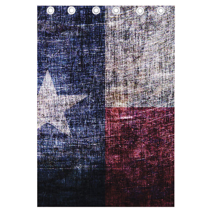Grunge Texas Flag Print Curtain