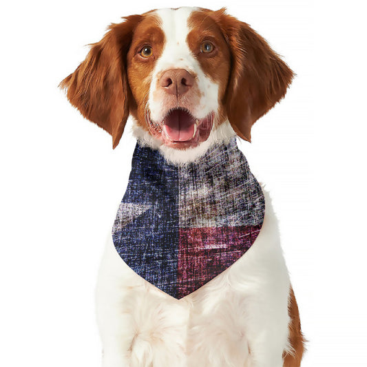 Grunge Texas Flag Print Dog Bandana