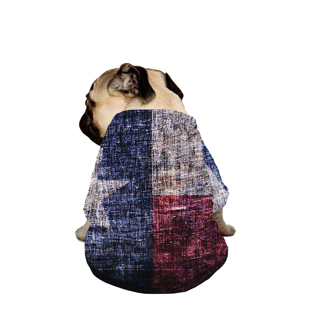 Grunge Texas Flag Print Dog Zip Up Jacket