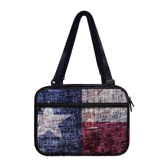 Grunge Texas Flag Print Double Strap Bible Bag