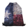 Grunge Texas Flag Print Drawstring Bag