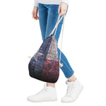 Grunge Texas Flag Print Drawstring Bag