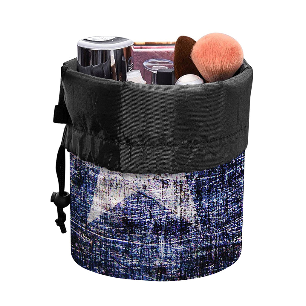 Grunge Texas Flag Print Drawstring Makeup Bag