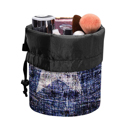 Grunge Texas Flag Print Drawstring Makeup Bag
