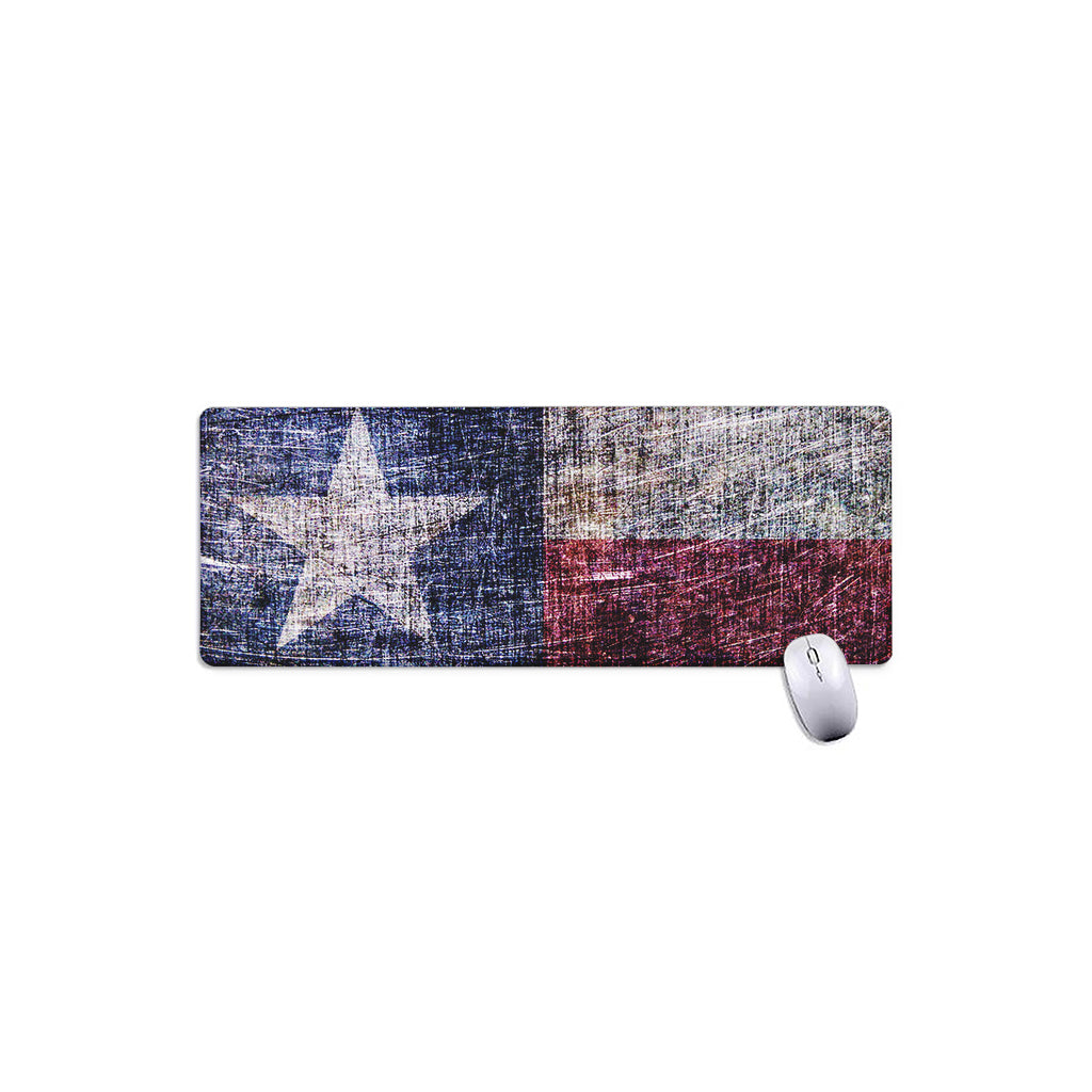 Grunge Texas Flag Print Extended Mouse Pad