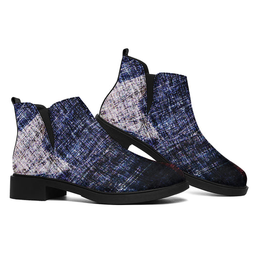 Grunge Texas Flag Print Flat Ankle Boots