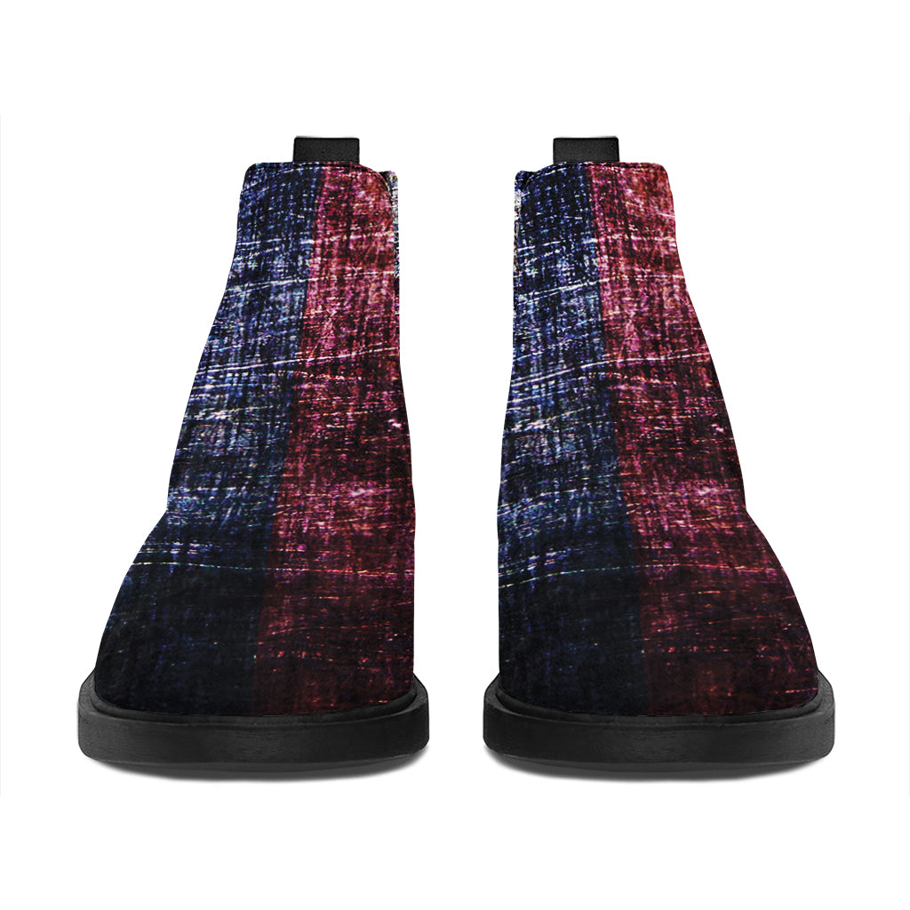 Grunge Texas Flag Print Flat Ankle Boots