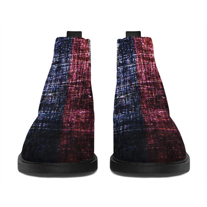 Grunge Texas Flag Print Flat Ankle Boots