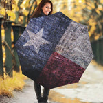 Grunge Texas Flag Print Foldable Umbrella