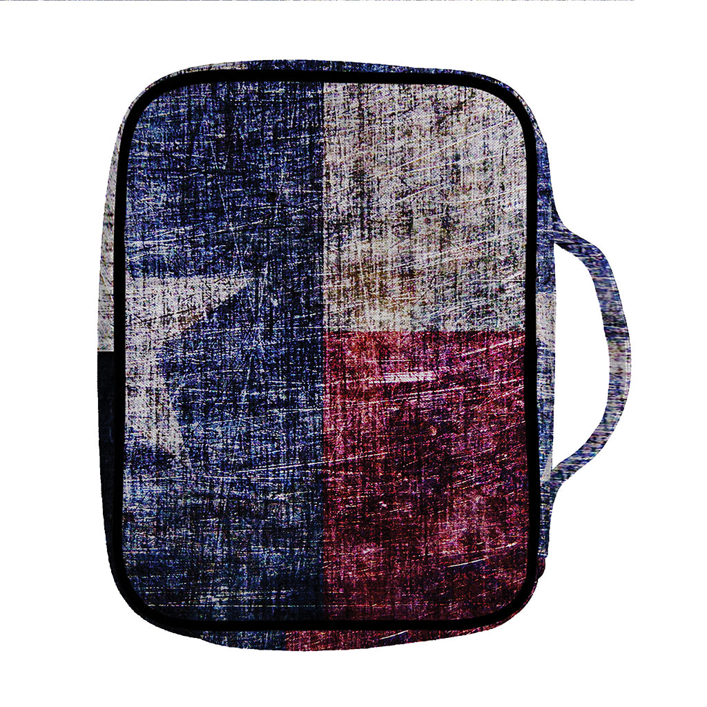 Grunge Texas Flag Print Front Pocket Bible Bag