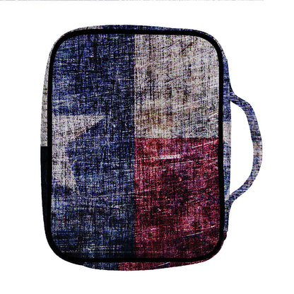 Grunge Texas Flag Print Front Pocket Bible Bag