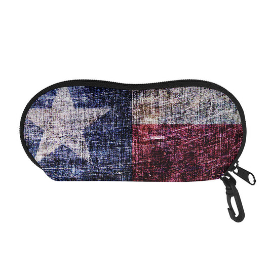 Grunge Texas Flag Print Glasses Case