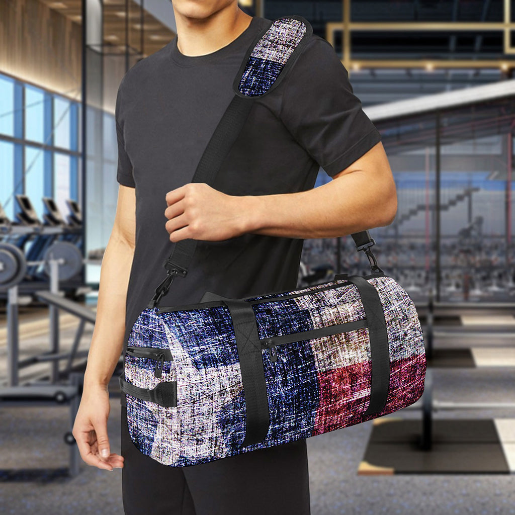 Grunge Texas Flag Print Gym Bag
