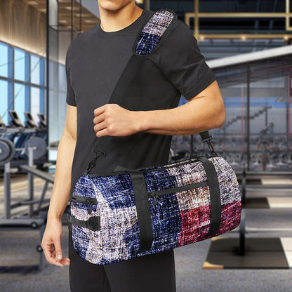 Grunge Texas Flag Print Gym Bag