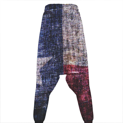 Grunge Texas Flag Print Hammer Pants