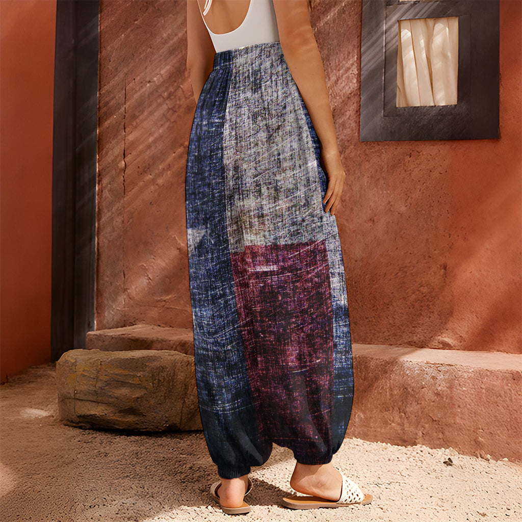 Grunge Texas Flag Print Harem Pants