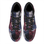 Grunge Texas Flag Print High Top Leather Sneakers