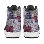 Grunge Texas Flag Print High Top Leather Sneakers