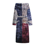 Grunge Texas Flag Print Hooded Bathrobe