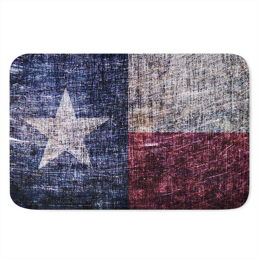 Grunge Texas Flag Print Indoor Door Mat