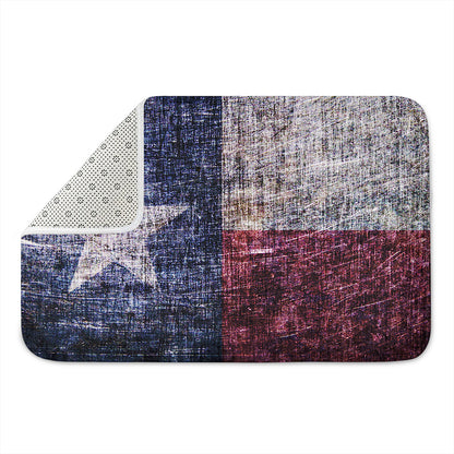 Grunge Texas Flag Print Indoor Door Mat