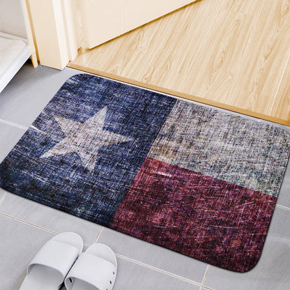 Grunge Texas Flag Print Indoor Door Mat