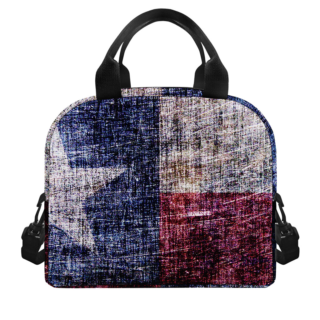 Grunge Texas Flag Print Insulated Lunch Bag