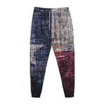 Grunge Texas Flag Print Jogger Pants