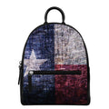 Grunge Texas Flag Print Leather Backpack