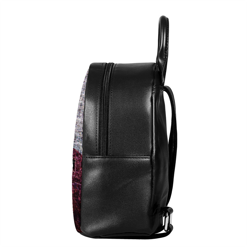 Grunge Texas Flag Print Leather Backpack