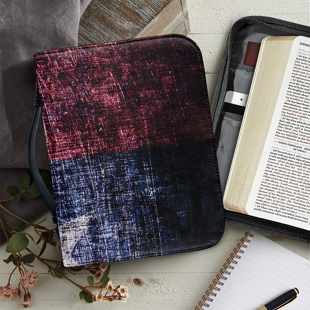 Grunge Texas Flag Print Leather Bible Cover