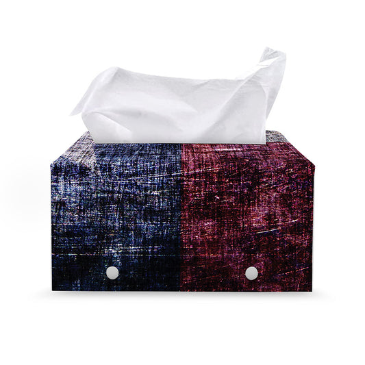 Grunge Texas Flag Print Leather Tissue Box Cover