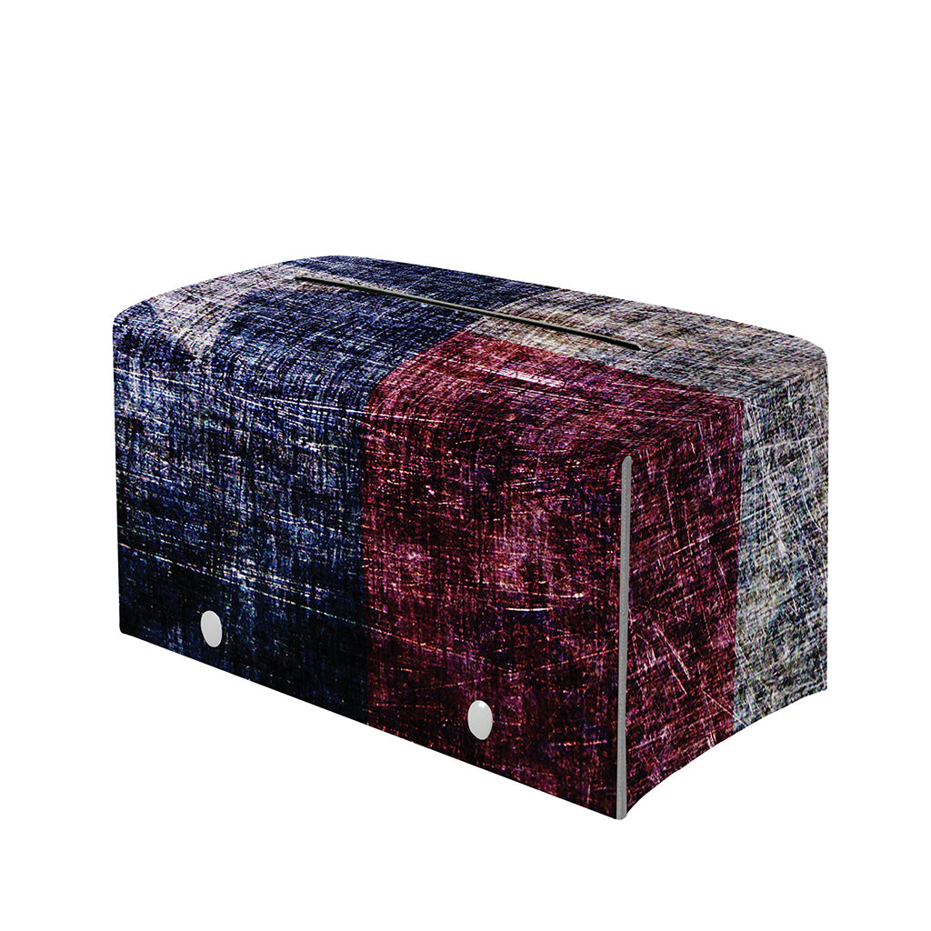 Grunge Texas Flag Print Leather Tissue Box Cover
