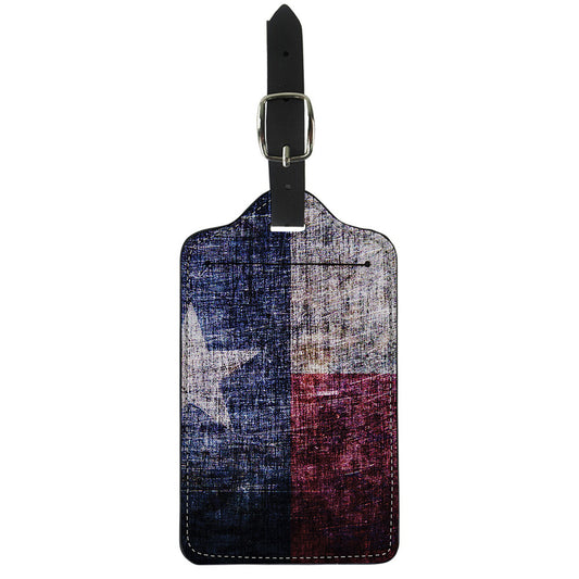 Grunge Texas Flag Print Luggage Tag