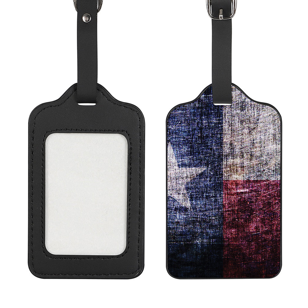 Grunge Texas Flag Print Luggage Tag